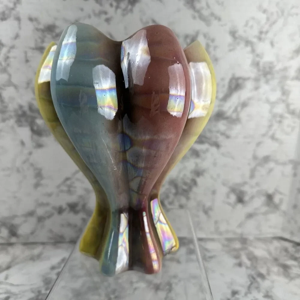 Vintage MCM 50s Sicas Sesto Fiorentino Rainbow‎ Iridescent Glaze Balloon Vase